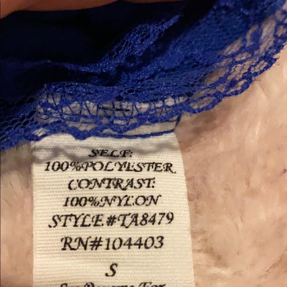 MINE blue dress shorts lace cuff w/ side pockets S - Picture 5 of 5